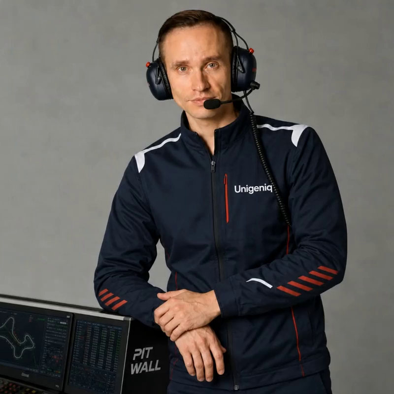 Дмитрий Юдин в форме гоночного инженера URC24 — модератор